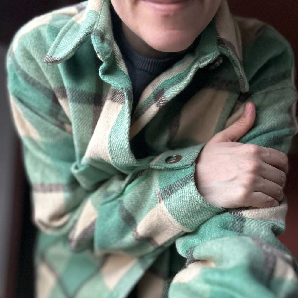 NWT Plaid Shacket Button Down Jacket